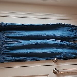 Athleta Women's Green Wide Leg LINEN Pants 20